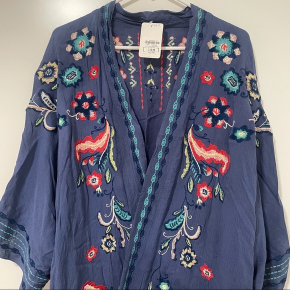 NWT Curations Embroidered Gauzy Kimono - Picture 3 of 7